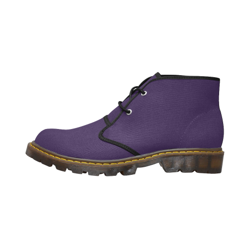 color Russian violet Men's Canvas Chukka Boots (Model 2402-1)
