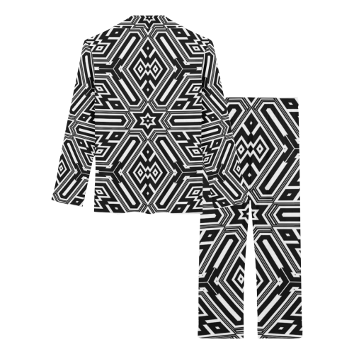 Black And White Tribal Women's Long Pajama Set