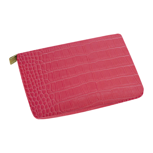 Red Snake Skin Carry-All Pouch 12.5''x8.5''