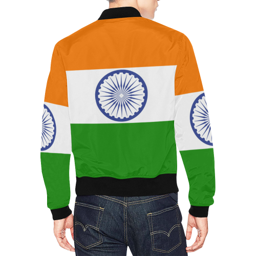INDIA FLAG All Over Print Bomber Jacket for Men/Large Size (Model H19)