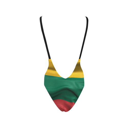 Lithuania Flag Sexy Low Back One-Piece Swimsuit (Model S09)