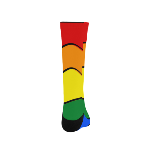 Gay Pride - Rainbow Flag Waves Stripes 1 Trouser Socks (For Men)