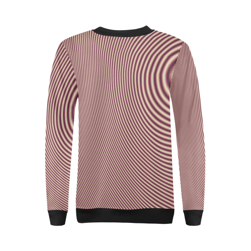 Brown Waves All Over Print Crewneck Sweatshirt for Women (Model H18)