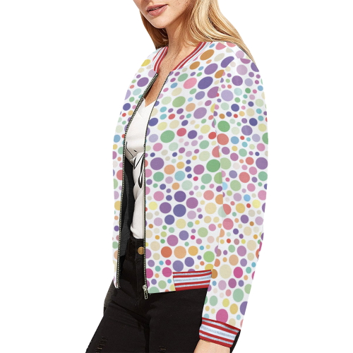 Colorful dot pattern All Over Print Bomber Jacket for Women (Model H21)