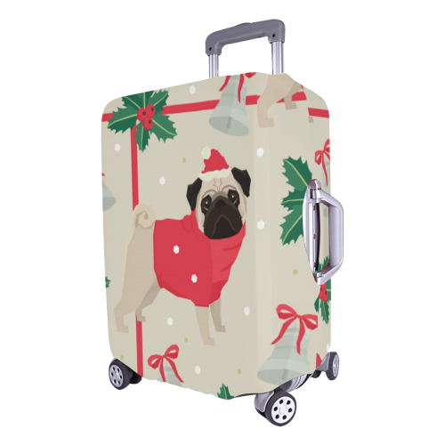 Christmas Pug Pattern Luggage Cover/Large 26"-28"