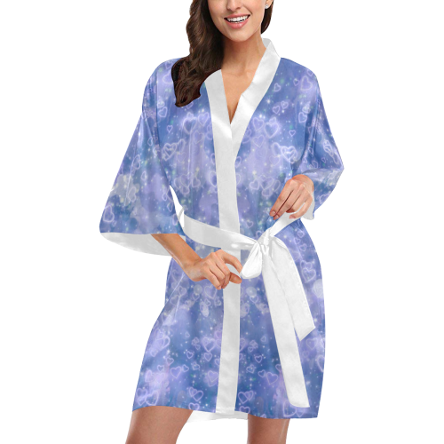 Sparkling glowing hearts D by JamColors Kimono Robe