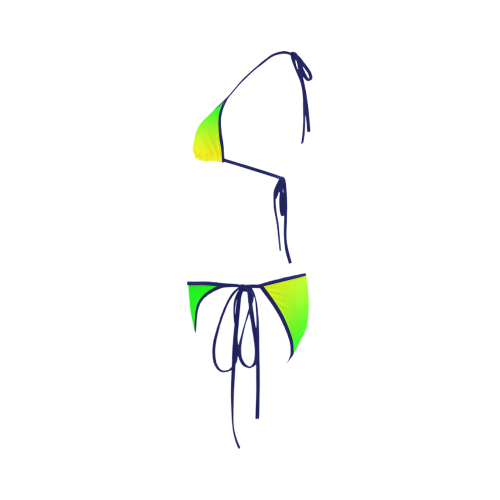 Neon colors yellow green gradient flashy ombre Custom Bikini Swimsuit