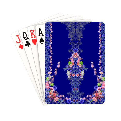 floral-blue Playing Cards 2.5"x3.5"