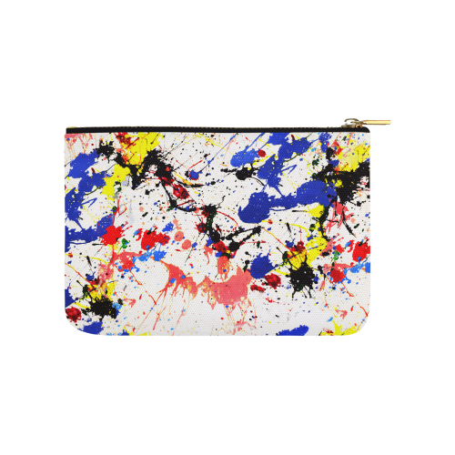Blue and Red Paint Splatter Carry-All Pouch 9.5''x6''