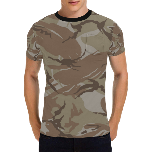 CAMOUFLAGE-DESERT Men's All Over Print T-Shirt with Chest Pocket (Model T56)