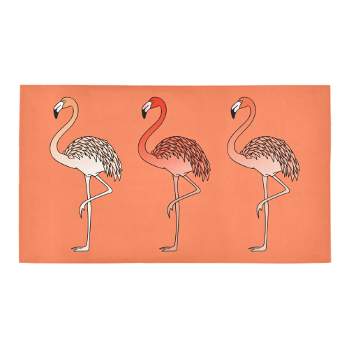 Living Coral Color Flamingos Bath Rug 16''x 28''