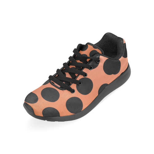 50 dots deluxe on gold. black on gold Women’s Running Shoes (Model 020)
