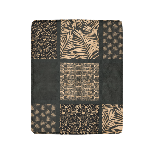 Exclusive Golden Black Python Patchwork Ultra-Soft Micro Fleece Blanket 40"x50"