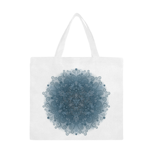 Blueberry Field - blue and white Canvas Tote Bag/Large (Model 1702)