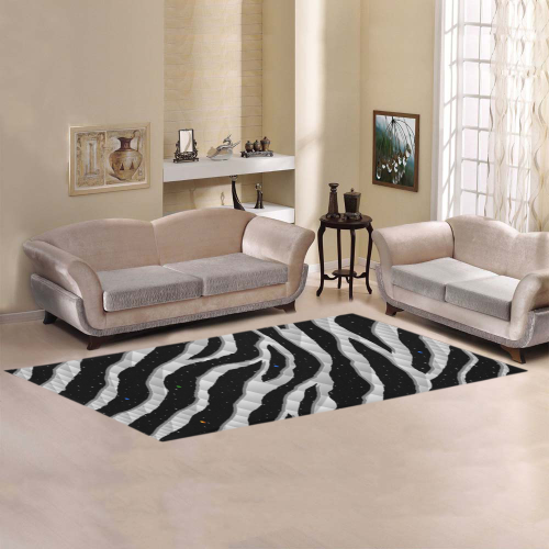 Ripped SpaceTime Stripes - White Area Rug 9'6''x3'3''