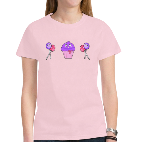 HAPPY CANDY BOWS BGB PRINT TEE New All Over Print T-shirt for Women (Model T45)