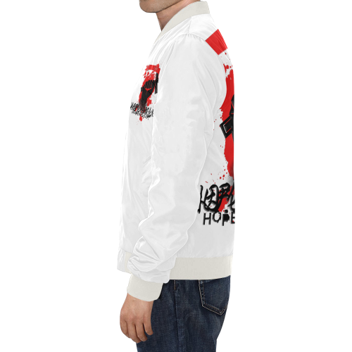 Cream Fight For Hope Bomber Jacket All Over Print Bomber Jacket for Men/Large Size (Model H19)