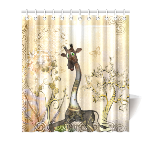 Funny steampunk giraffe Shower Curtain 66"x72"