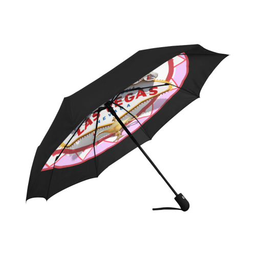 LasVegasIcons Poker Chip - Pink on Black Anti-UV Auto-Foldable Umbrella (Underside Printing) (U06)