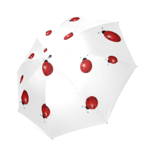 Ladybug white Foldable Umbrella (Model U01)