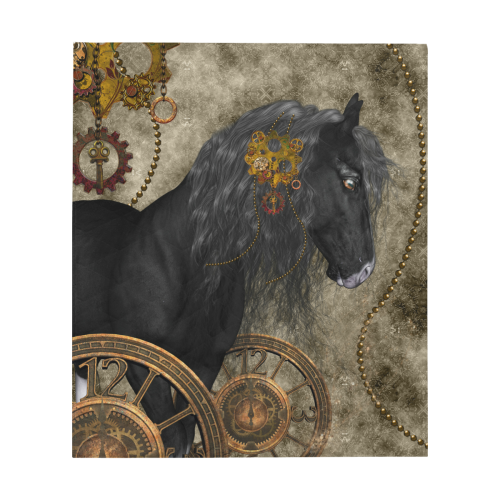Beautiful wild horse with steampunk elements Quilt 60"x70"