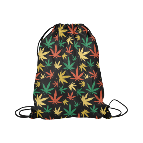 Cannabis Pattern Large Drawstring Bag Model 1604 (Twin Sides)  16.5"(W) * 19.3"(H)