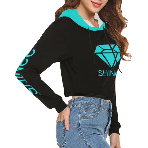Shinee All Over Print Crop Hoodie for Women (Model H22)