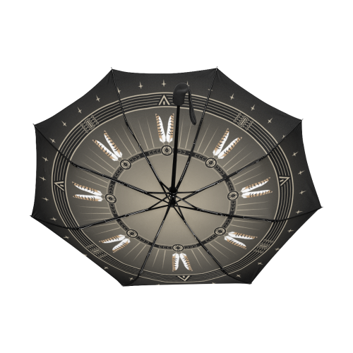 Crazy Horse Circle Black Anti-UV Auto-Foldable Umbrella (Underside Printing) (U06)
