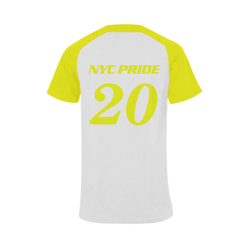 NYC Pride 20 White/Yellow Big Men's Raglan T-shirt Big Size (USA Size) (Model T11)
