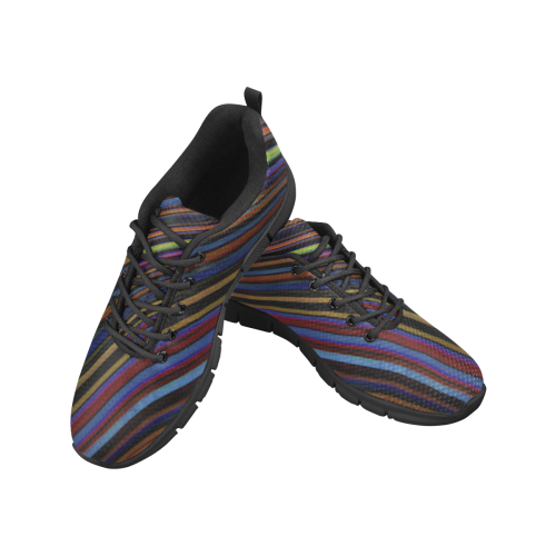 Wild Wavy Lines 14 Women's Breathable Running Shoes (Model 055)