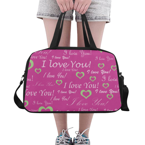 I Love You Floating Hearts Fitness Handbag (Model 1671)