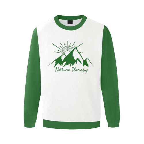 nature therapy Men's Oversized Fleece Crew Sweatshirt/Large Size(Model H18)