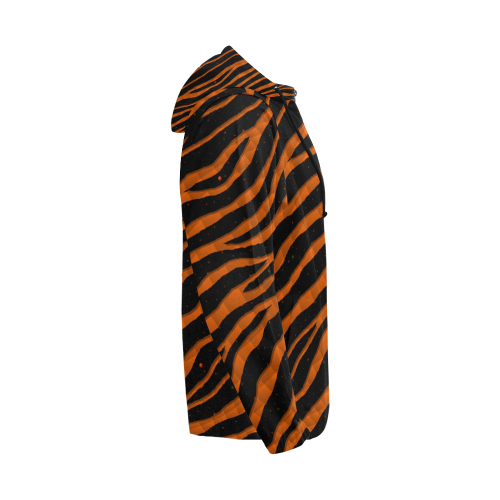 Ripped SpaceTime Stripes - Orange All Over Print Full Zip Hoodie for Men (Model H14)