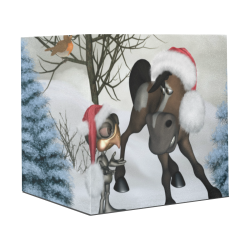 Christmas cute bird and horse Gift Wrapping Paper 58"x 23" (1 Roll)