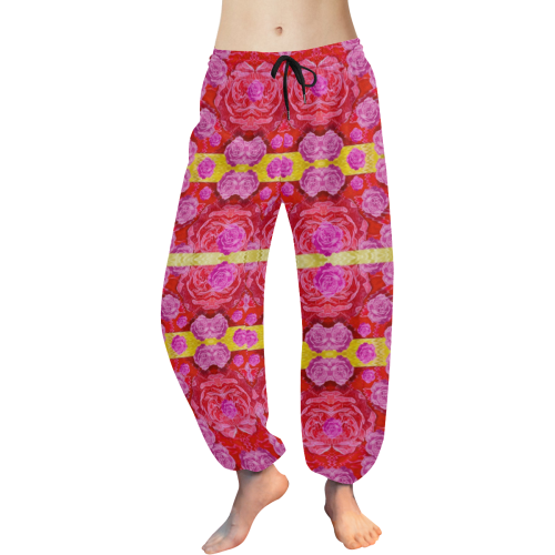 Roses and butterflies on ribbons as a gift of love Women's All Over Print Harem Pants (Model L18)