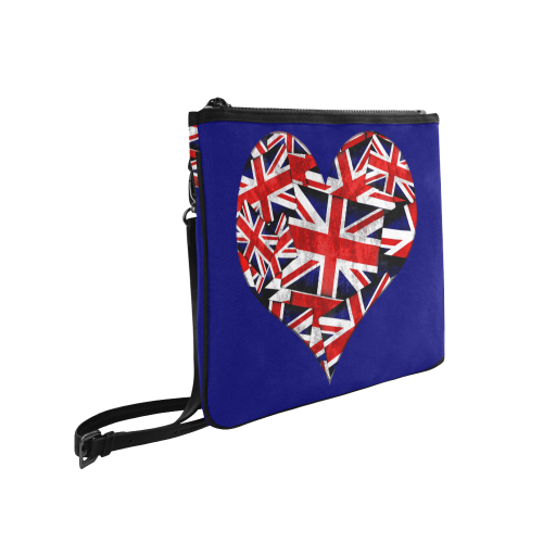 Union Jack British UK Flag Blue Slim Clutch Bag (Model 1668)