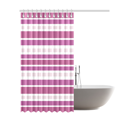 Plum Burgundy Stripes Shower Curtain 69"x84"