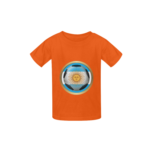 Sports Argentina Soccer Ball Orange Kid's  Classic T-shirt (Model T22)