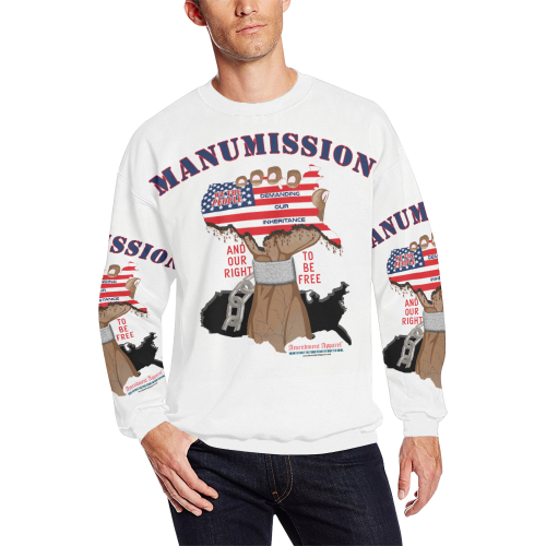 Manumission  Sweatshirt Men's Oversized Fleece Crew Sweatshirt (Model H18)
