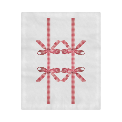 Red Gingham Christmas Bows Duvet Cover 86"x70" ( All-over-print)
