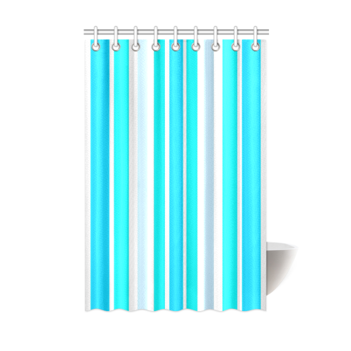 Summer Blues Stripes Shower Curtain 48"x72"