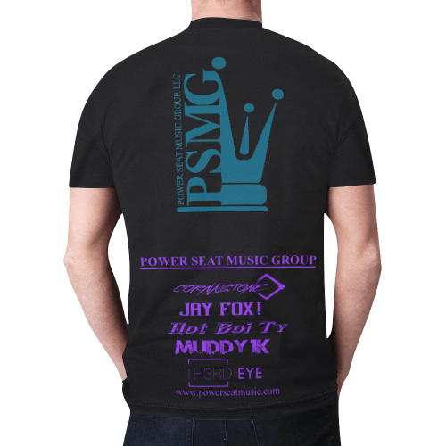Muddy Blk/Teal New All Over Print T-shirt for Men/Large Size (Model T45)