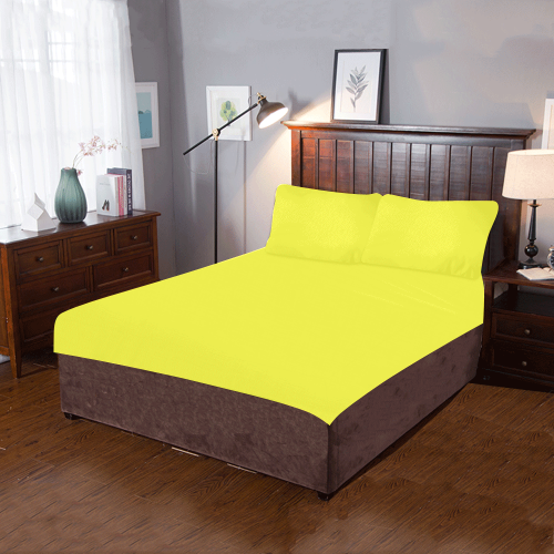 color maximum yellow 3-Piece Bedding Set