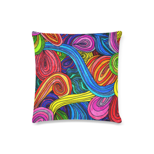 Psychedelic Lines Custom Zippered Pillow Case 16"x16"(Twin Sides)