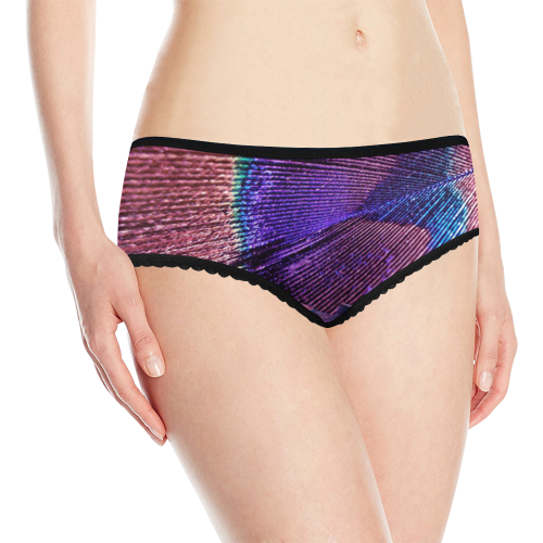 Purple Peacock Feather Women's All Over Print Classic Briefs (Model L13)