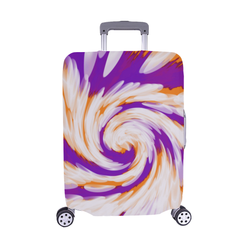 Purple Orange Tie Dye Swirl Abstract Luggage Cover/Medium 22"-25"