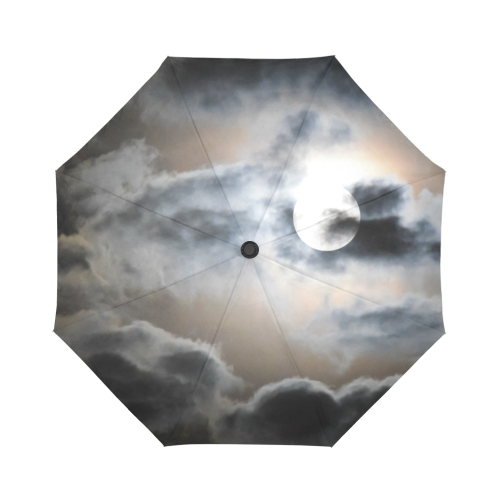Dark Clouds And Full Moon In The Night Sky Auto-Foldable Umbrella (Model U04)