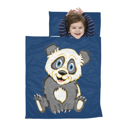 Smiling Panda Turquoise Kids' Sleeping Bag