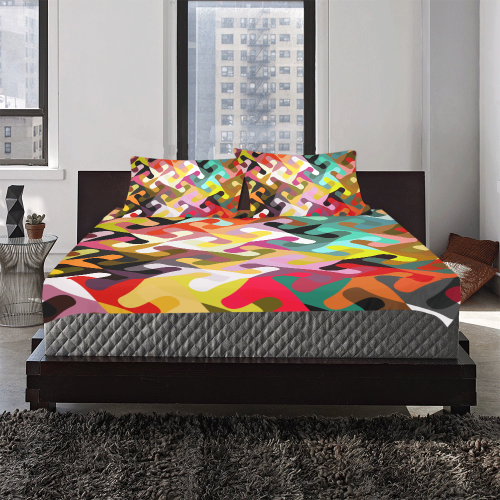 Colorful shapes 3-Piece Bedding Set