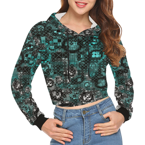 funny mix of shapes  by JamColors All Over Print Crop Hoodie for Women (Model H22)